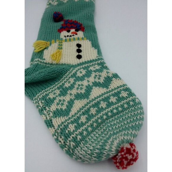 Pottery Barn Kids Ava Holiday Merry and Bright Snowman Knit Christmas Stocking - Picture 4 of 10